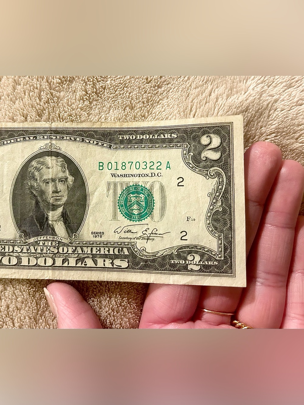 RARE 1976 $2 Bill Misprint/Error UNEVEN CUT US Mint